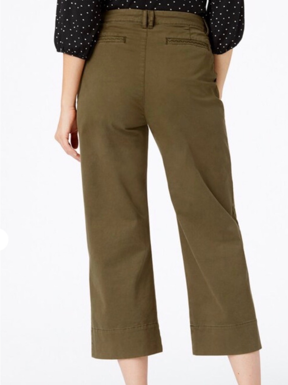 Garnet Hill Cropped Wide Leg Chinos Sz 10 Rich Brown NWT - Picture 10 of 10
